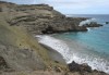 The green sand beach from the top of the cliff