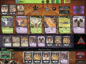 Another turn from the same game, with the cards currently in my deck exposed.