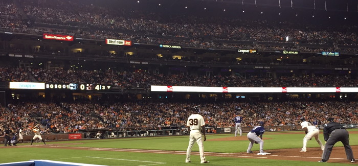 Looking towards home plate