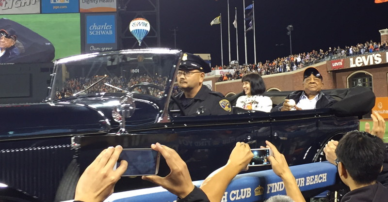 Willie Mays in his car