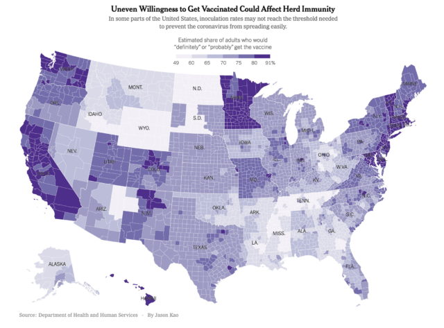 Uneven Willingness to Get Vaccinated Could Affect Herd Immunity