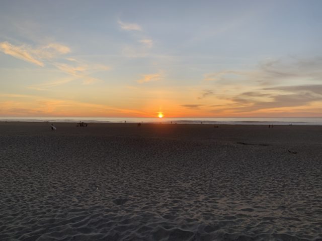 Sunset over the Pacific Ocean at Ocean Beach in San Francisco
